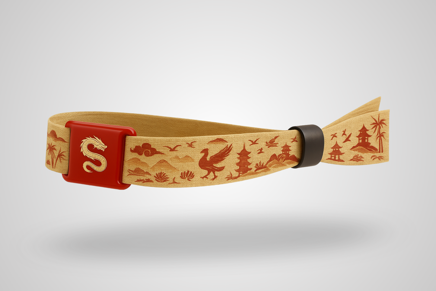 Une photo d'un bracelet textile avec un curseur RFID souple