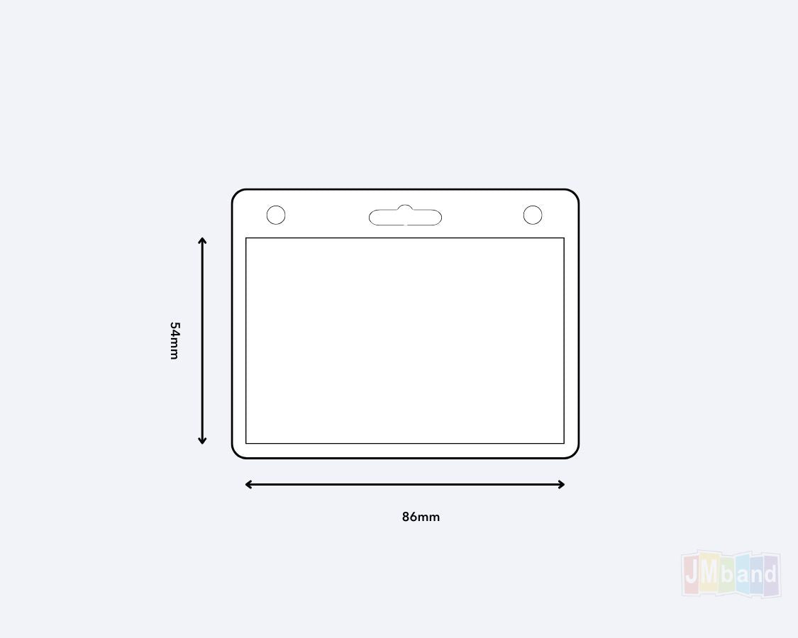 Poche de carte transparent en stock de JM Band®. Achetez des accessoires en 54 x 86 debout ici.