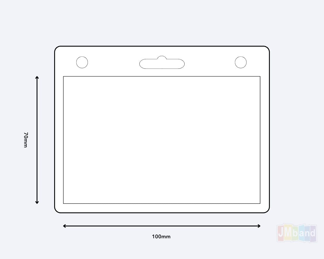 Poche de carte transparent en stock de JM Band®. Achetez des accessoires en 70 x 100 debout ici.