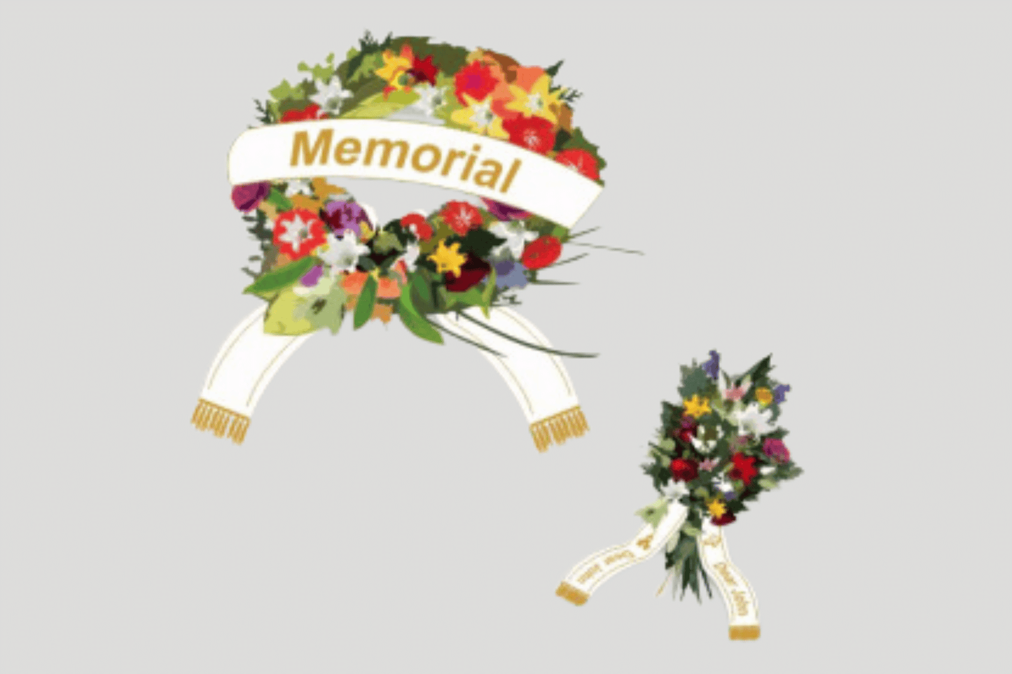 Rubans de bouquet imprimé de JM Band®. Achetez des rubans en funeral ici.