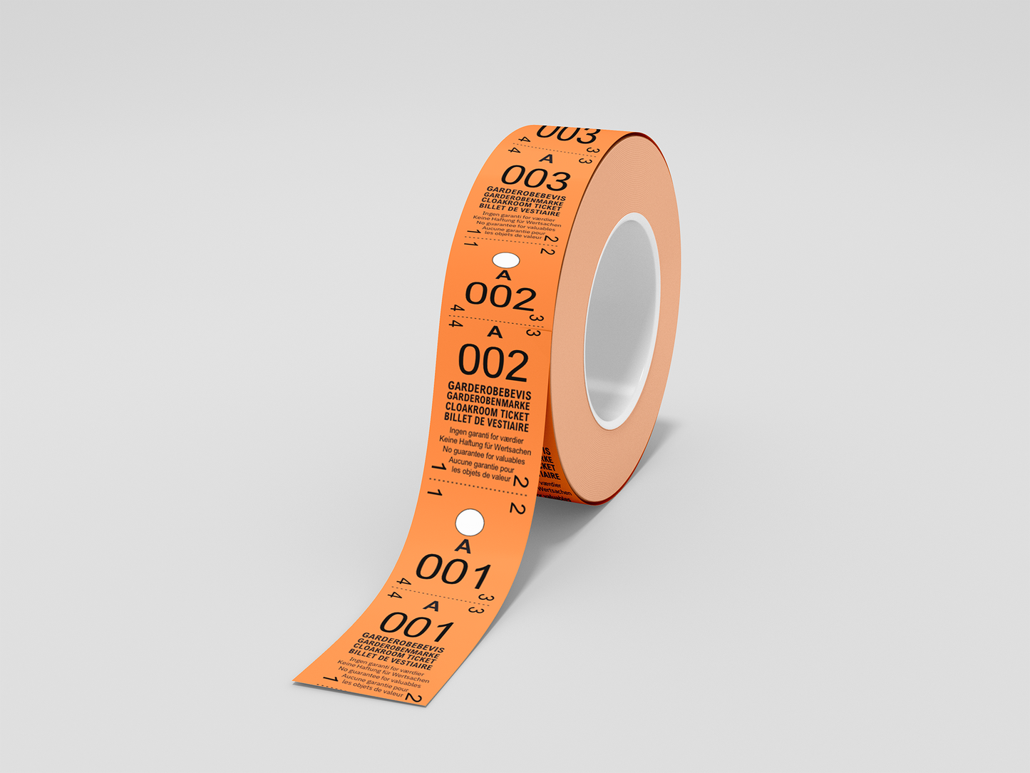 Tickets vestiaire 2-parties (500pcs) de JM Band®. Achetez des billets en Jaune ici.