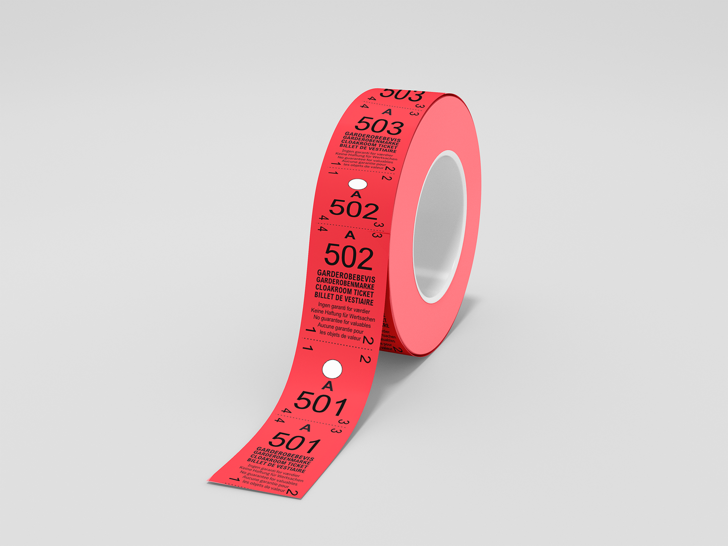 Tickets vestiaire 2-parties (500pcs) de JM Band®. Achetez des billets en Rose ici.