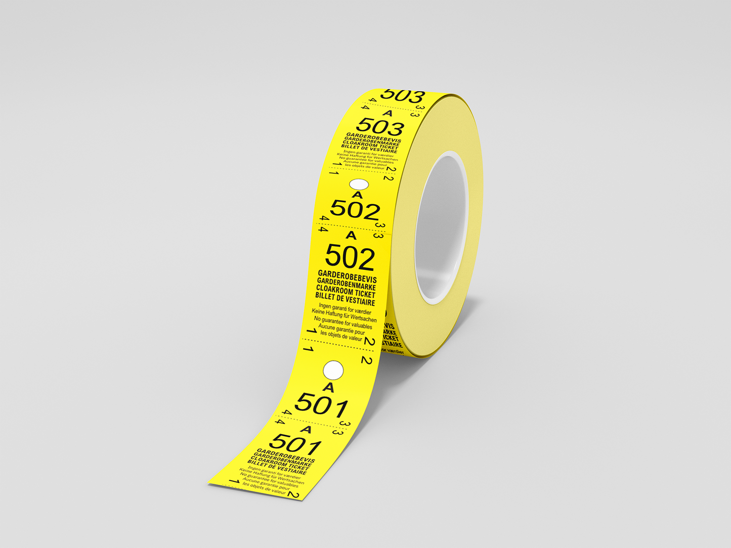 Tickets vestiaire 2-parties (500pcs) de JM Band®. Achetez des billets en Blanc ici.