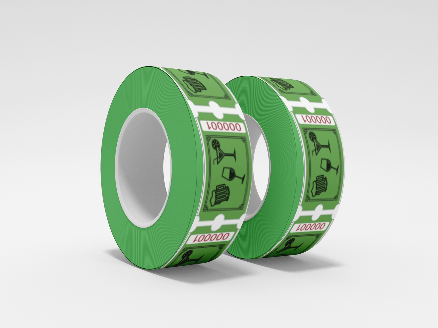 Tickets de boisson Roll 1000 x 1 billets JM Band® 1 Brinks Roll - vert