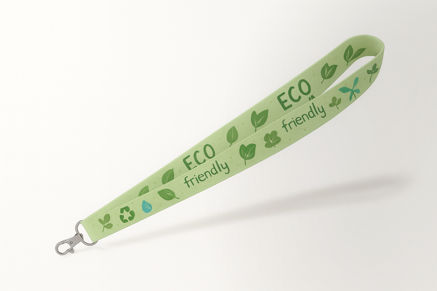 Une photo d'un cordon de clé compostable avec impression couleur