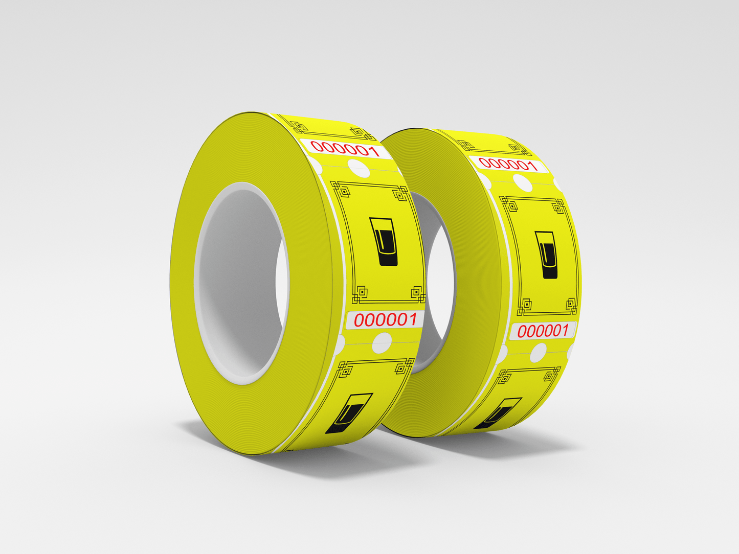 Tickets de boisson roule 1000 x 1 billets JM Band® 1 coups vitre - Jaune