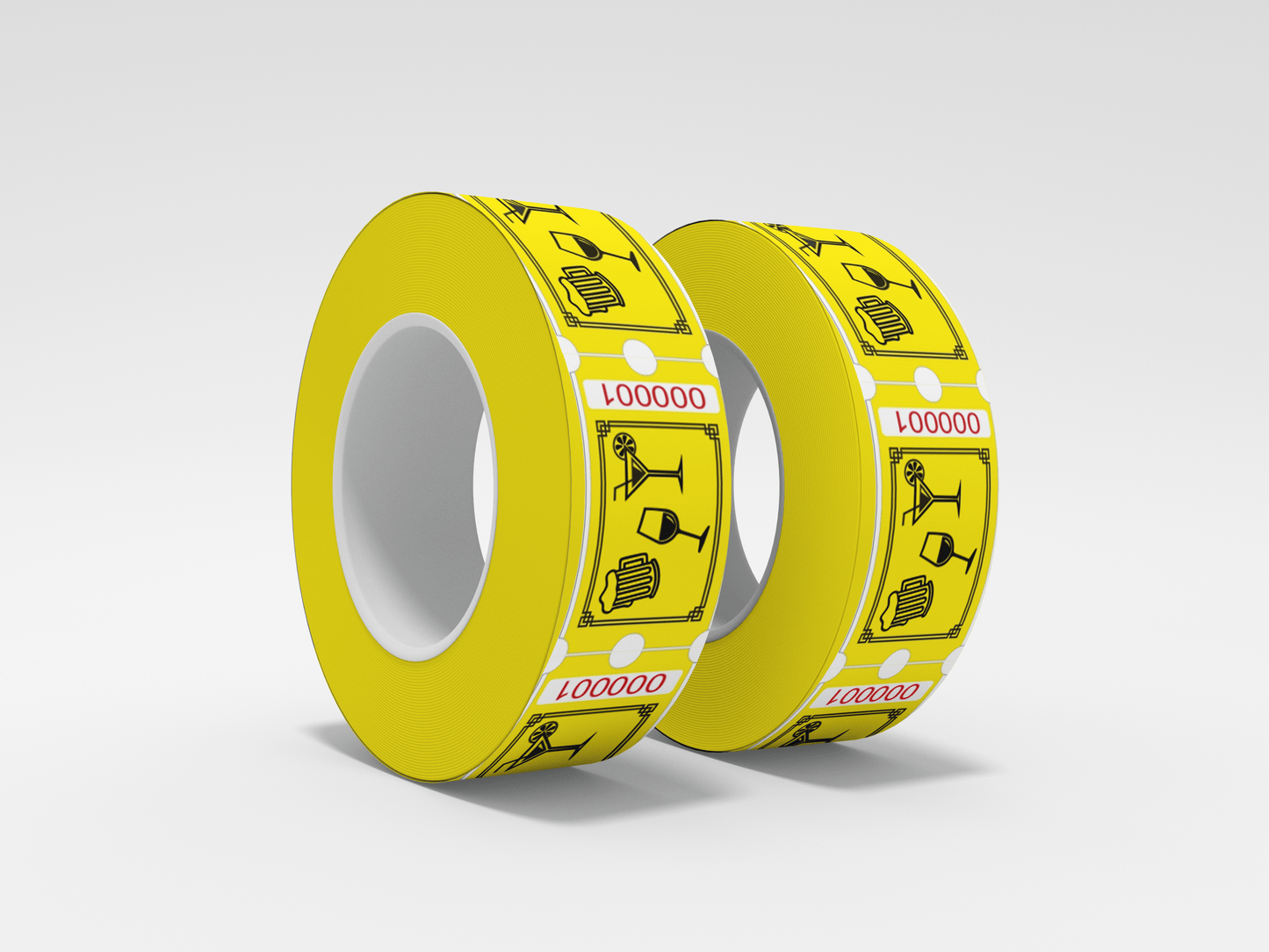 Billets de boisson Roll 1000 x 1 billets JM Band® 1 boissons rouleau - jaune