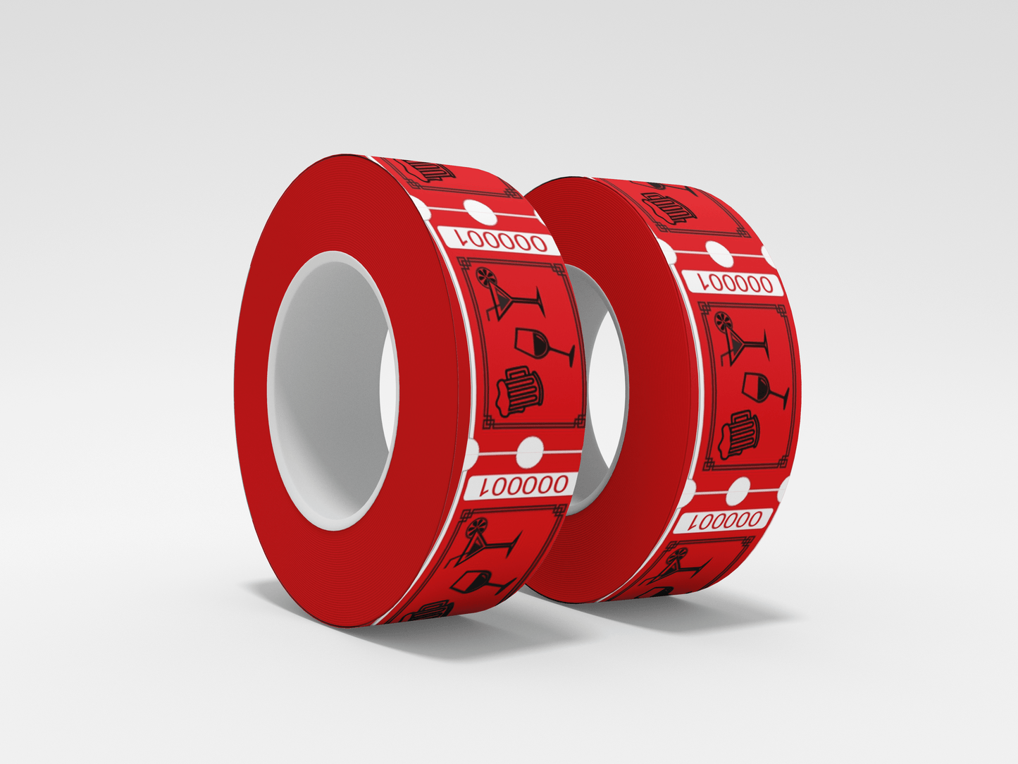 Tickets de boisson Roll 1000 x 1 billets JM Band® 1 boissons Roll - Rouge