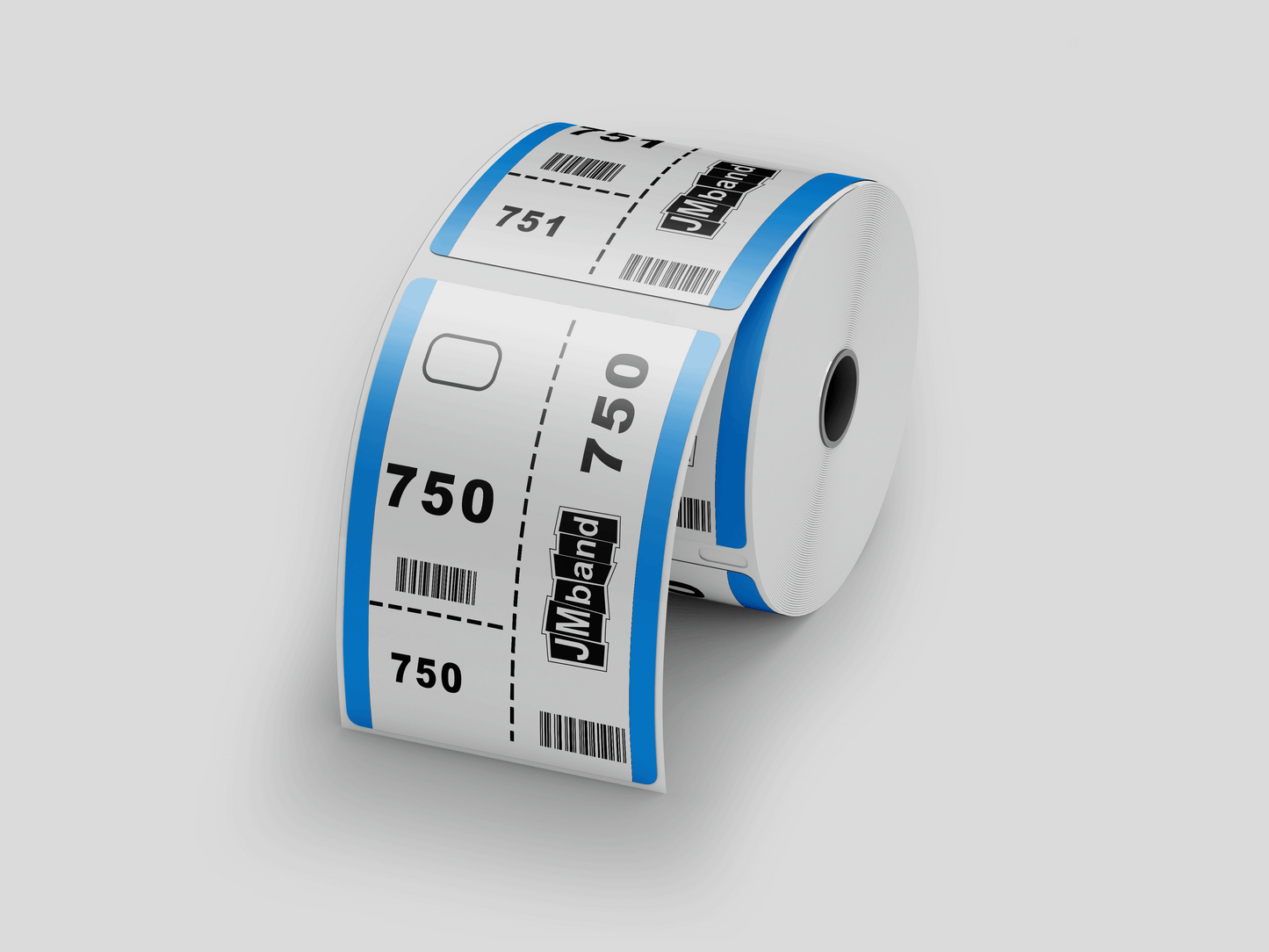 Billets de vestiaire en 3 parties avec billets d'impression JM Band® 100 bleu