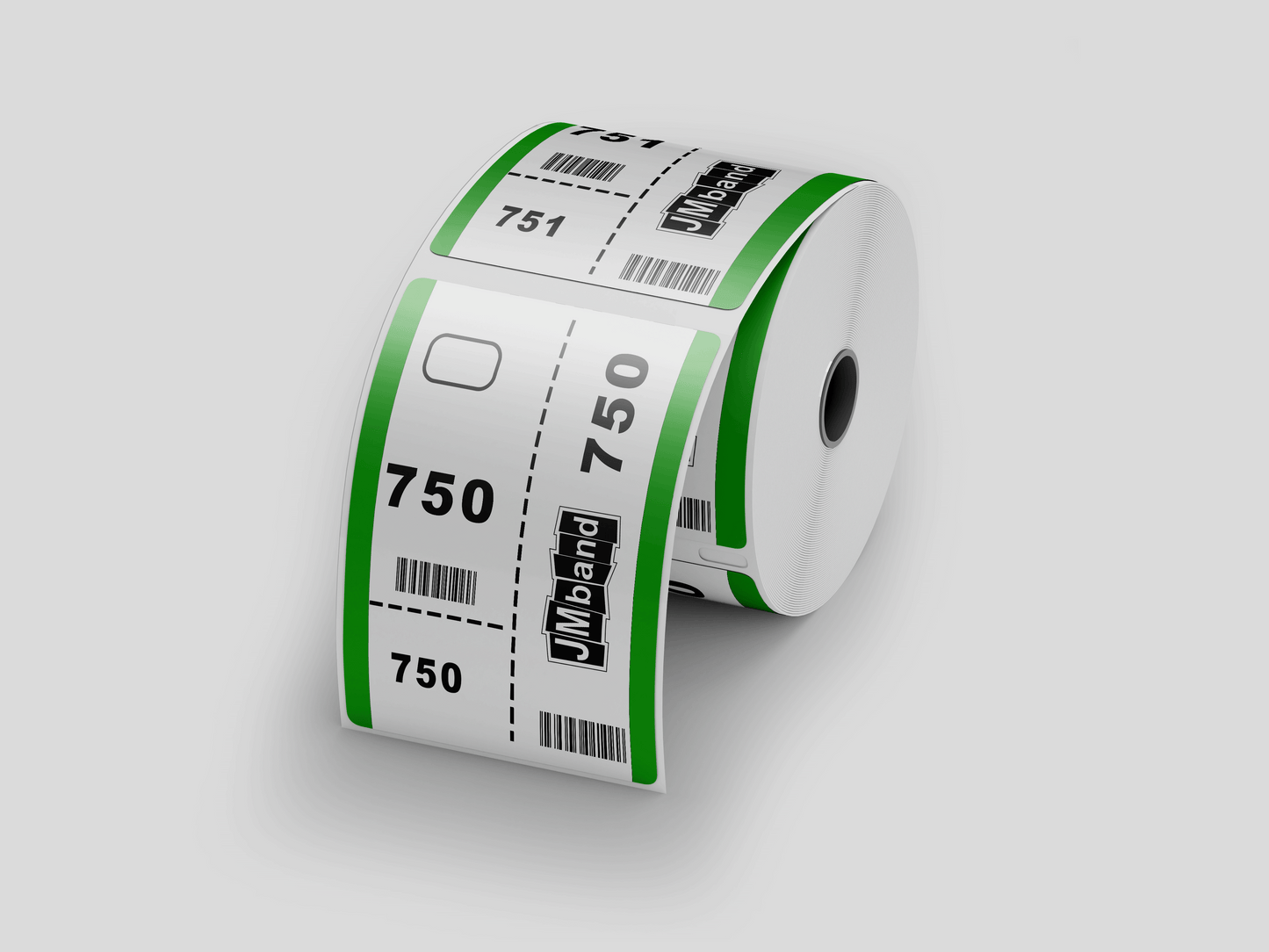 Billets de vestiaire en 3 parties avec billets d'impression JM Band® 100 vert