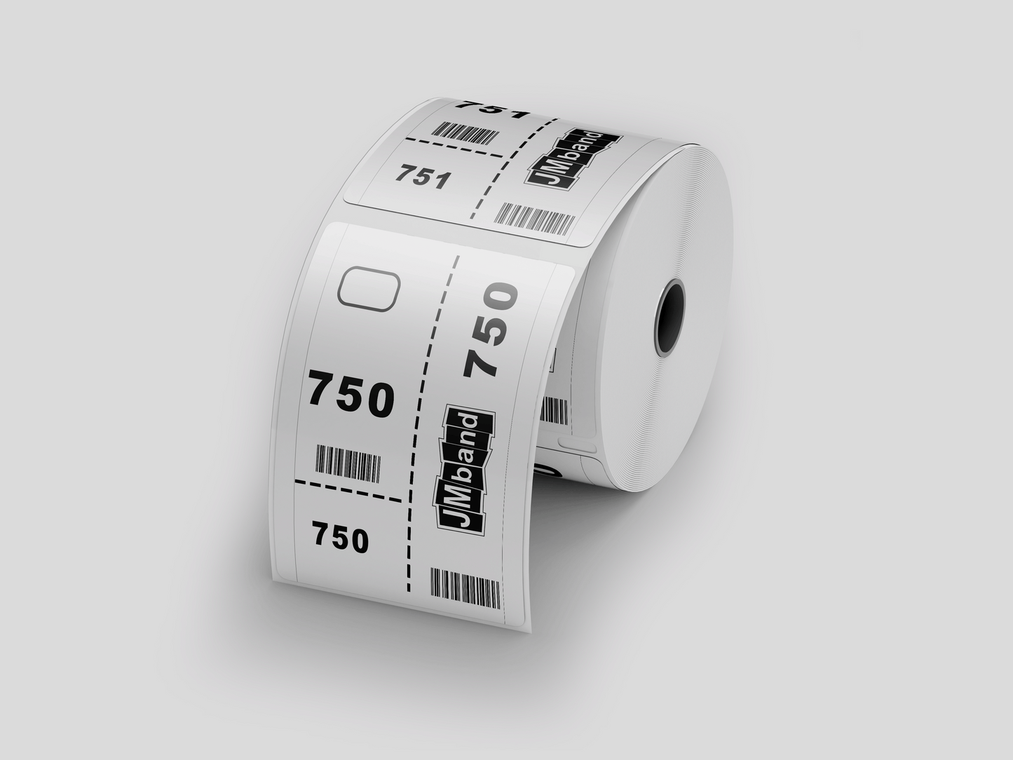 Billets de vestiaire en 3 parties avec billets d'impression JM Band® 100 blanc