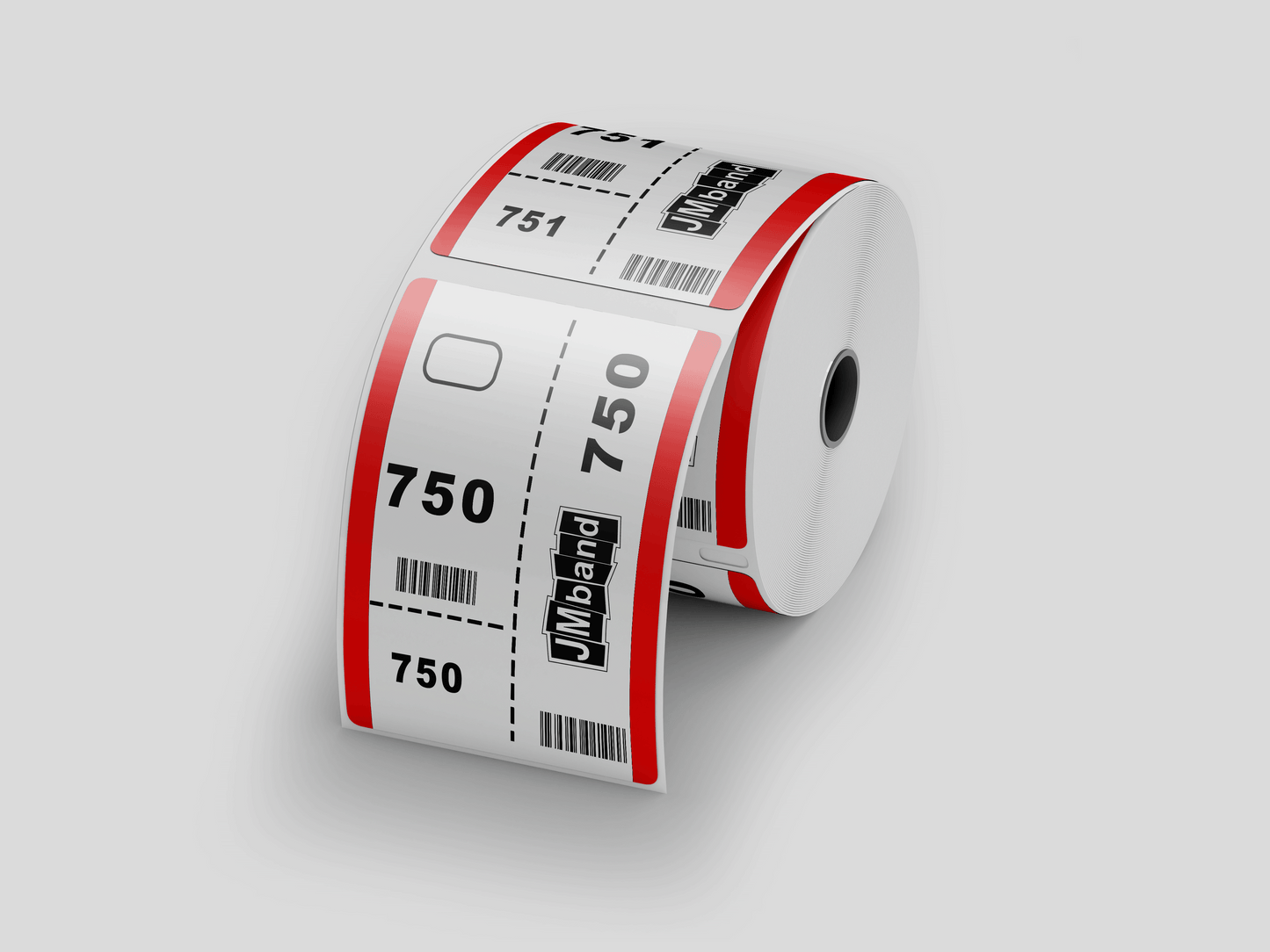 Billets de vestiaire en 3 parties avec billets d'impression JM Band®