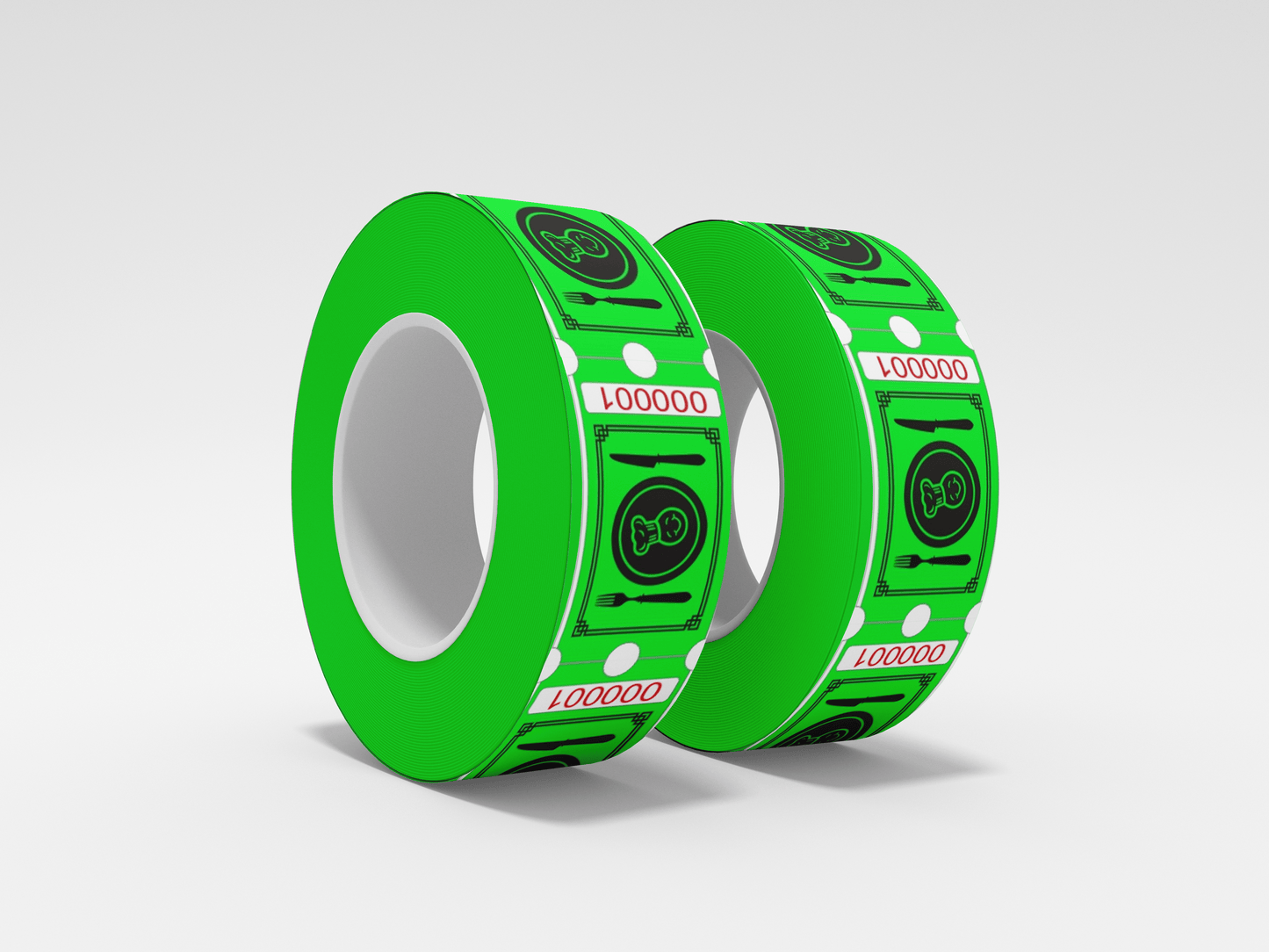 Billets de nourriture Rold 1000 x 1 Billets JM Band® 1 Food Roll - vert