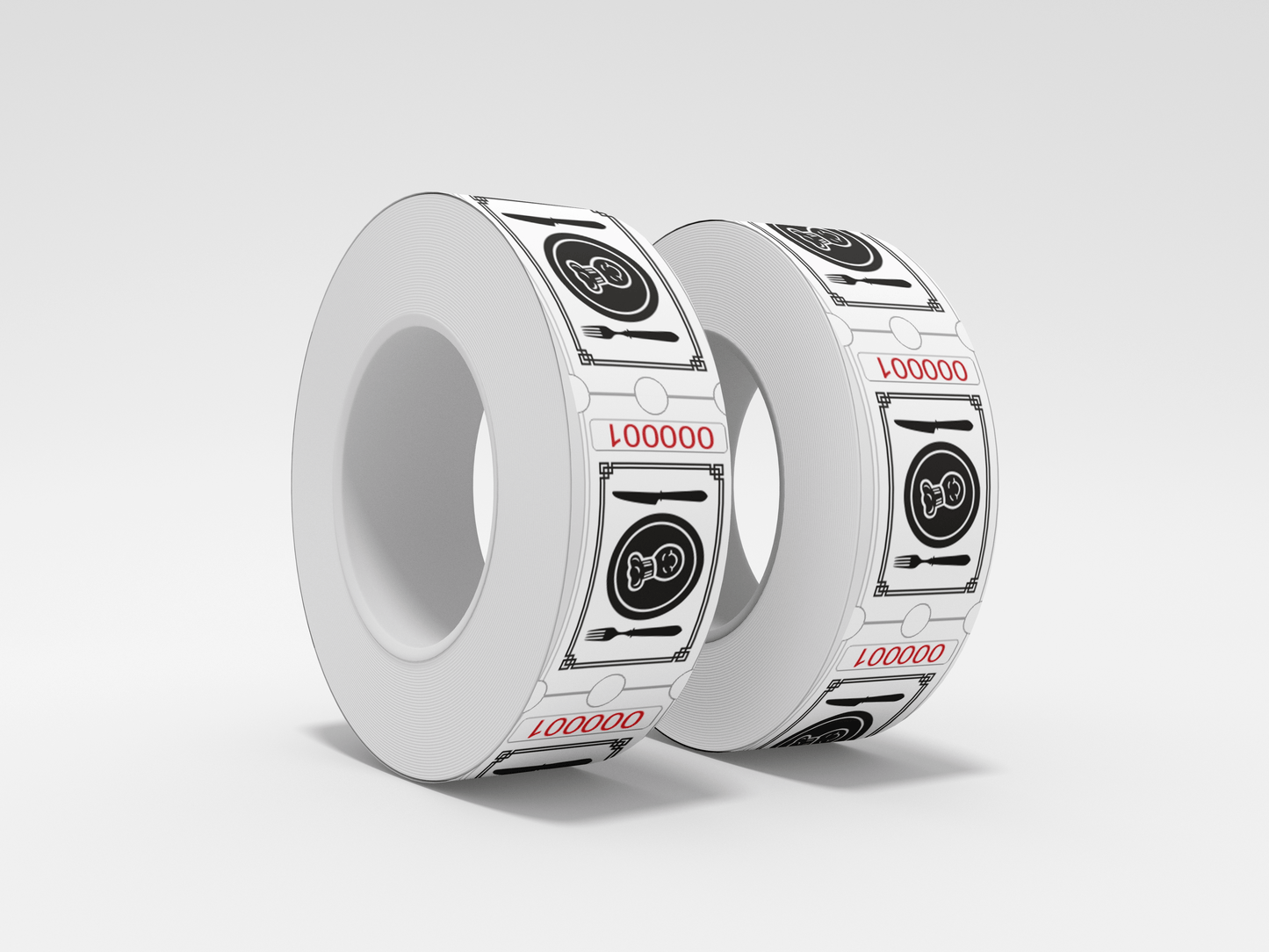 Billets de nourriture Roll 1000 x 1 Billets JM Band® 1 Food Roll - Blanc