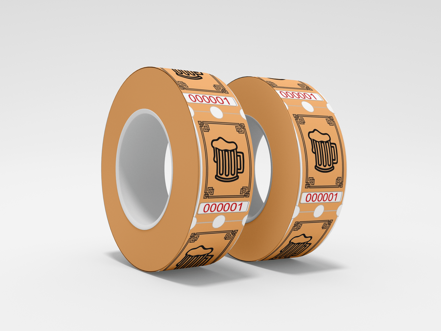 Tickets de boisson Roll 1000 x 1 billets JM Band® 1 Bier Roll - Orange