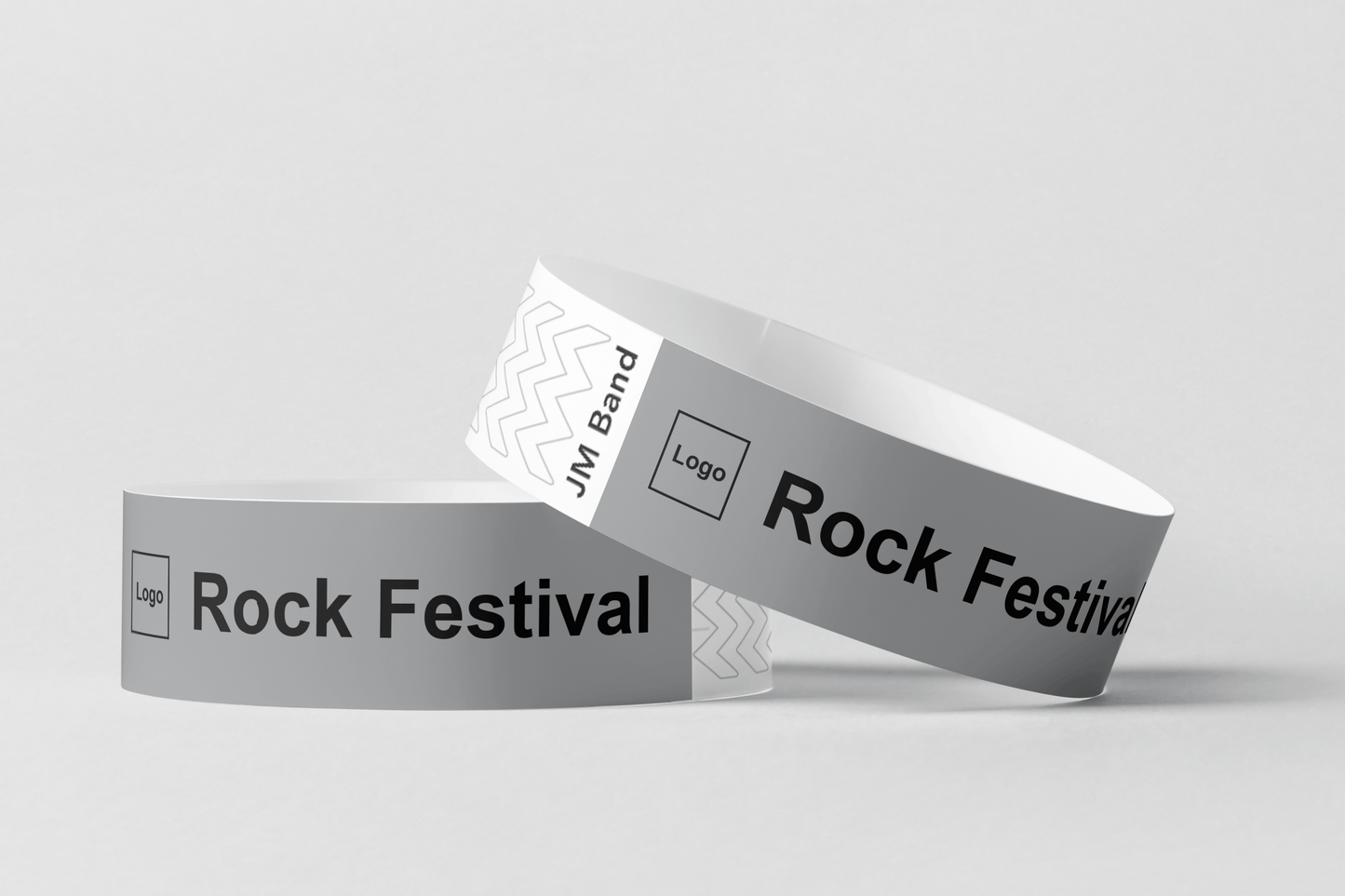 Bracelet en papier - bracelets en papier imprimé noir JM Band® 10 Gray