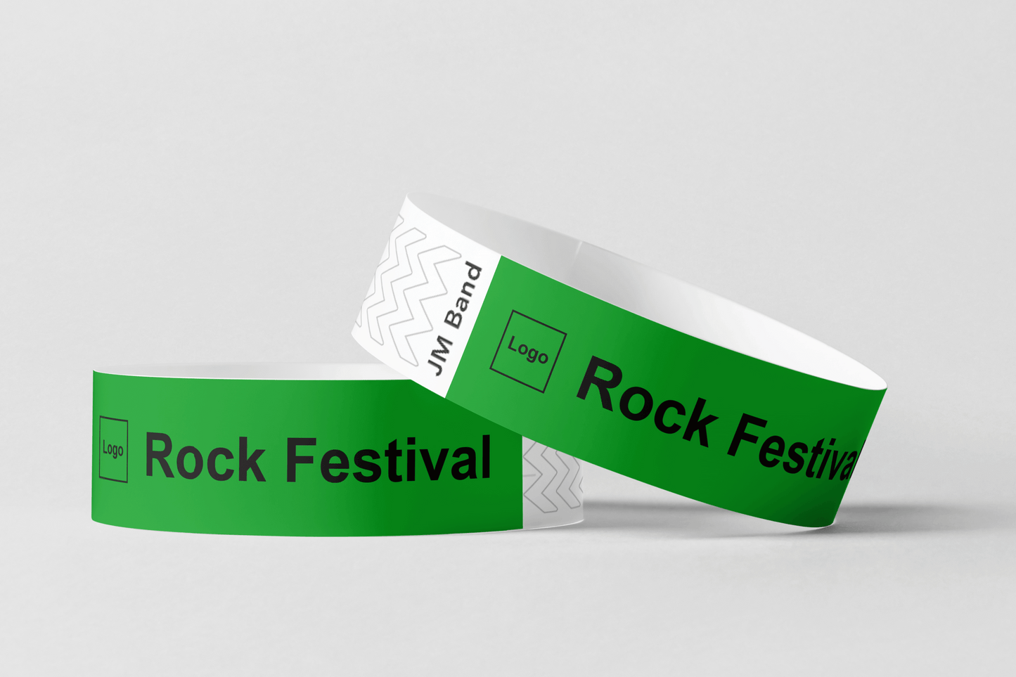 Bracelet en papier - bracelets en papier imprimé noir JM Band® 10 vert foncé