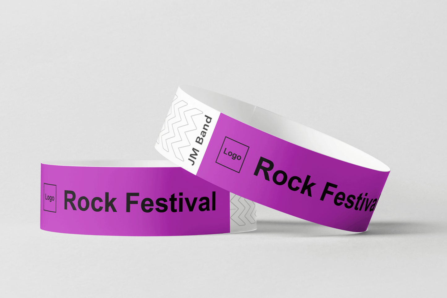 Bracelet en papier - bracelets en papier imprimé noir JM Band® 10 violet