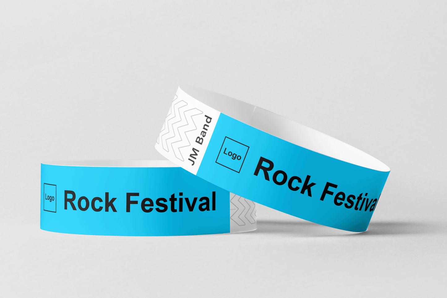 Bracelets papier imprimés de JM Band®. Achetez des bracelets de papier en bleu ici.
