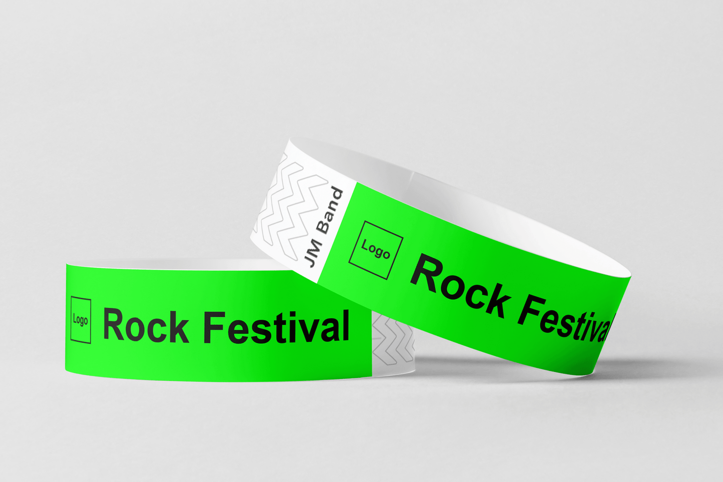 Bracelet en papier - bracelets en papier imprimé noir JM Band® 10 vert