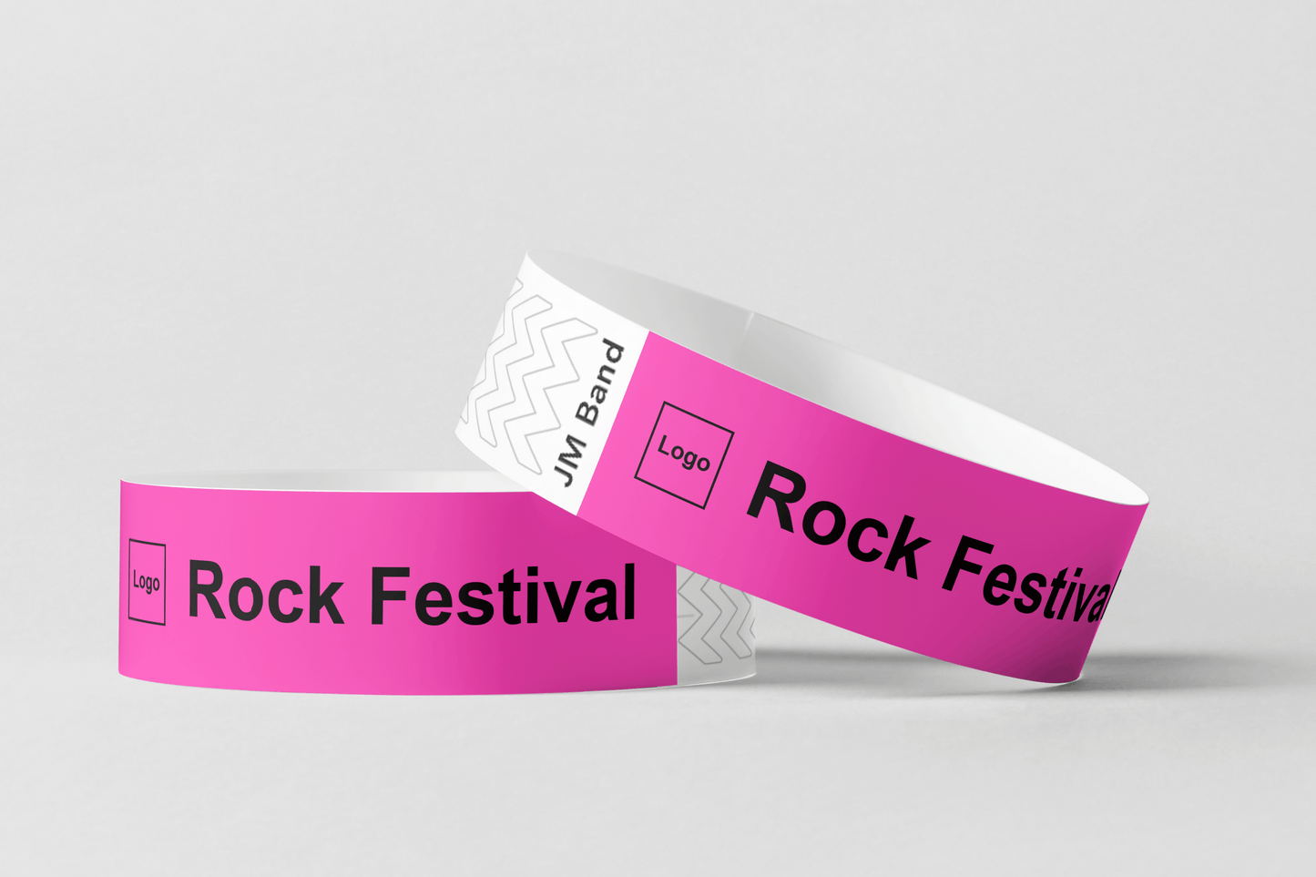 Bracelets papier imprimés de JM Band®. Achetez des bracelets de papier en rose ici.