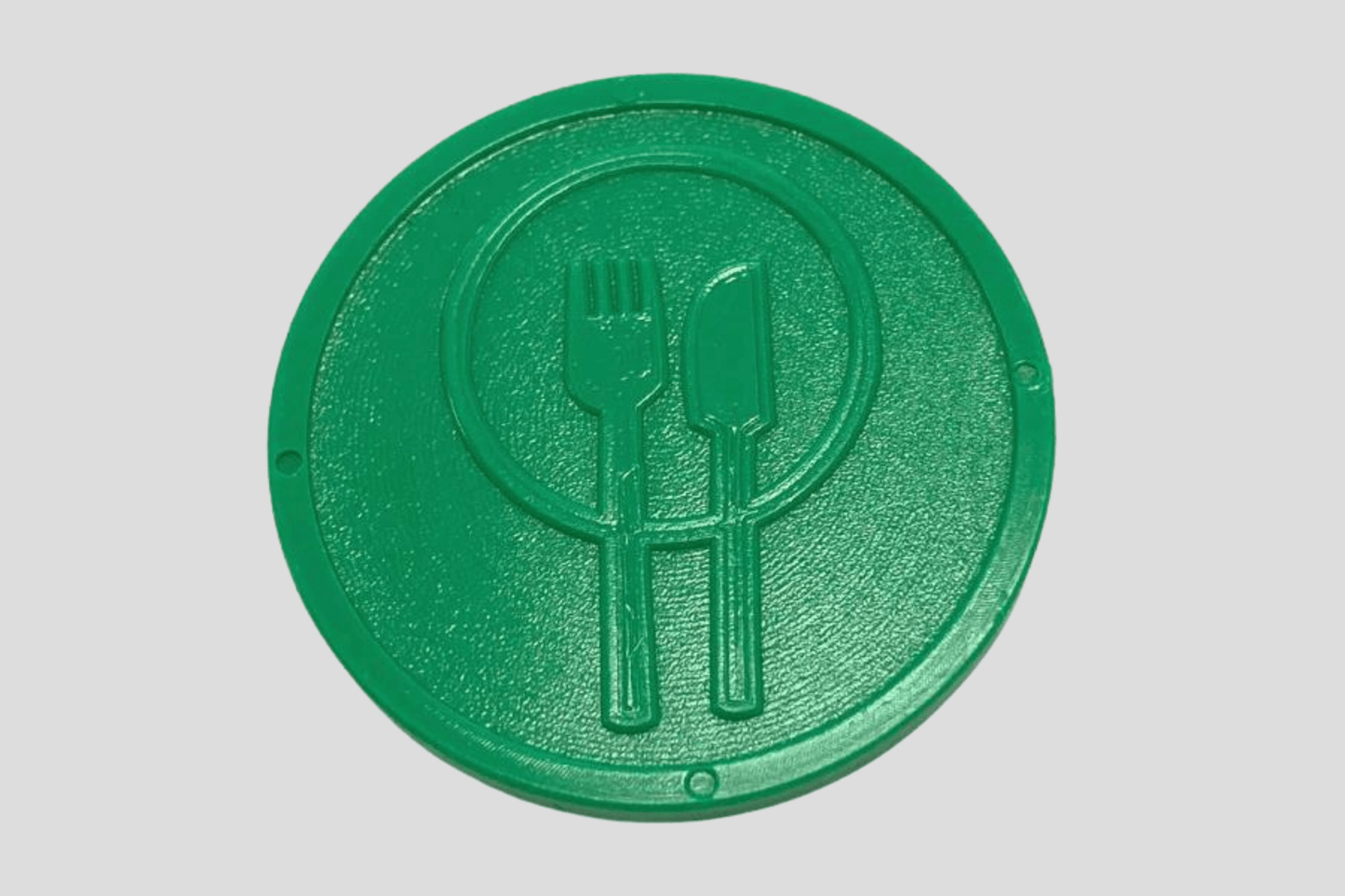 Jetons en plastique en relief en jetons de stock JM Band® 1 Food vert