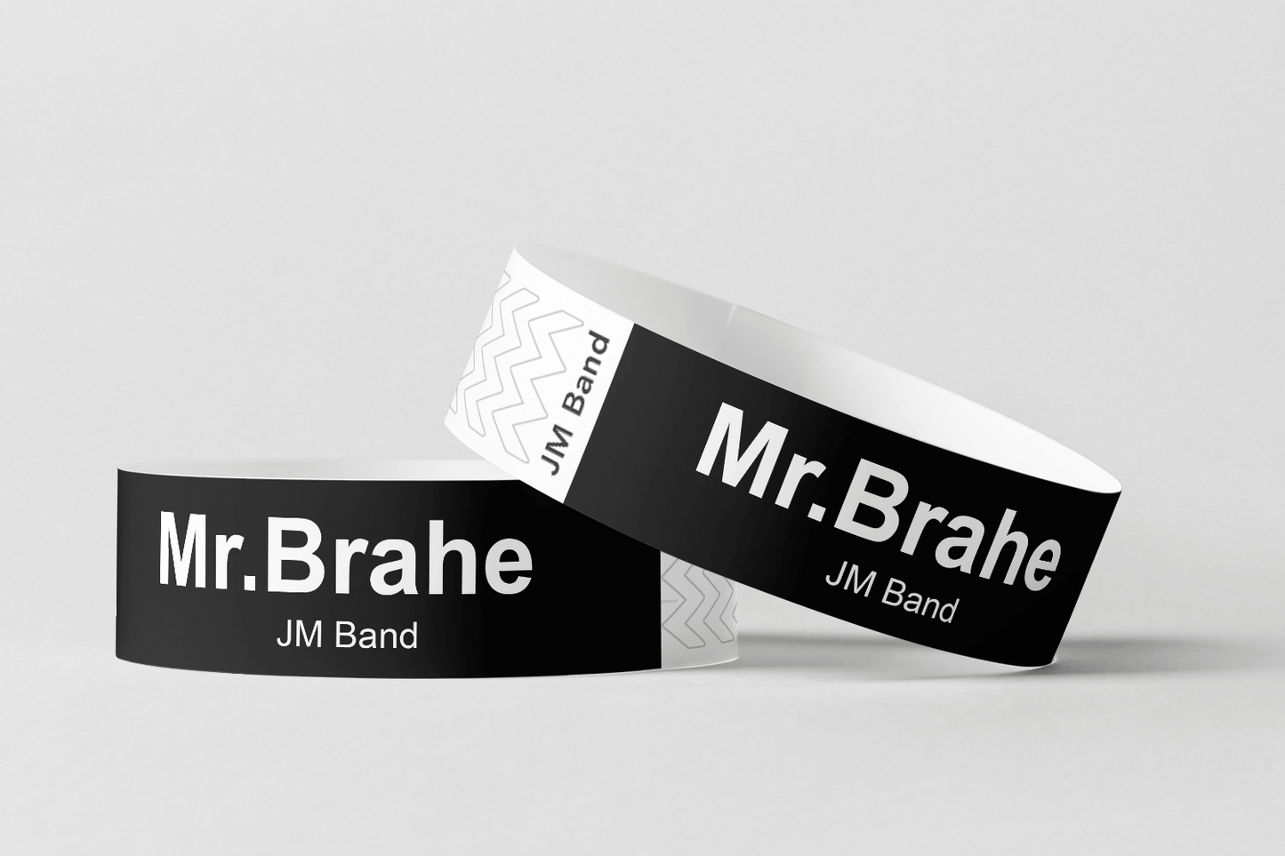 Bracelets papier avec impression blanche de JM Band®. Achetez des bracelets de papier en festival ici.