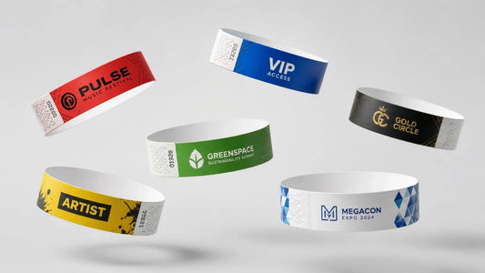Bracelets en papier pour événements avec logo : contrôle d'accès, couleurs et organisation