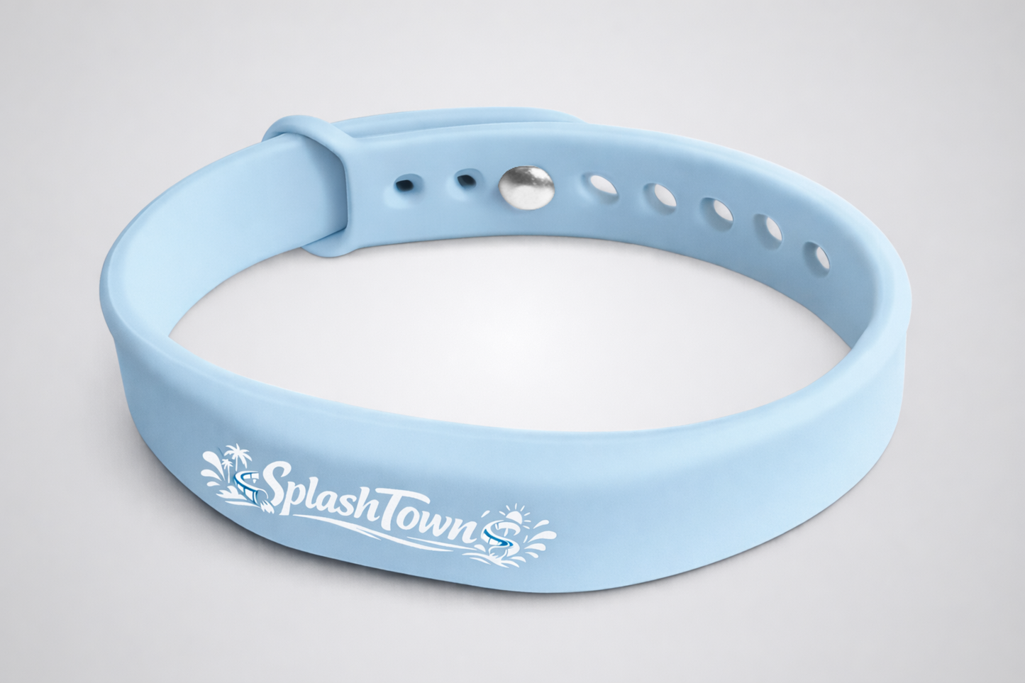 Une photo d'un bracelet en silicone avec NFC et design personnalisé de JM Band®