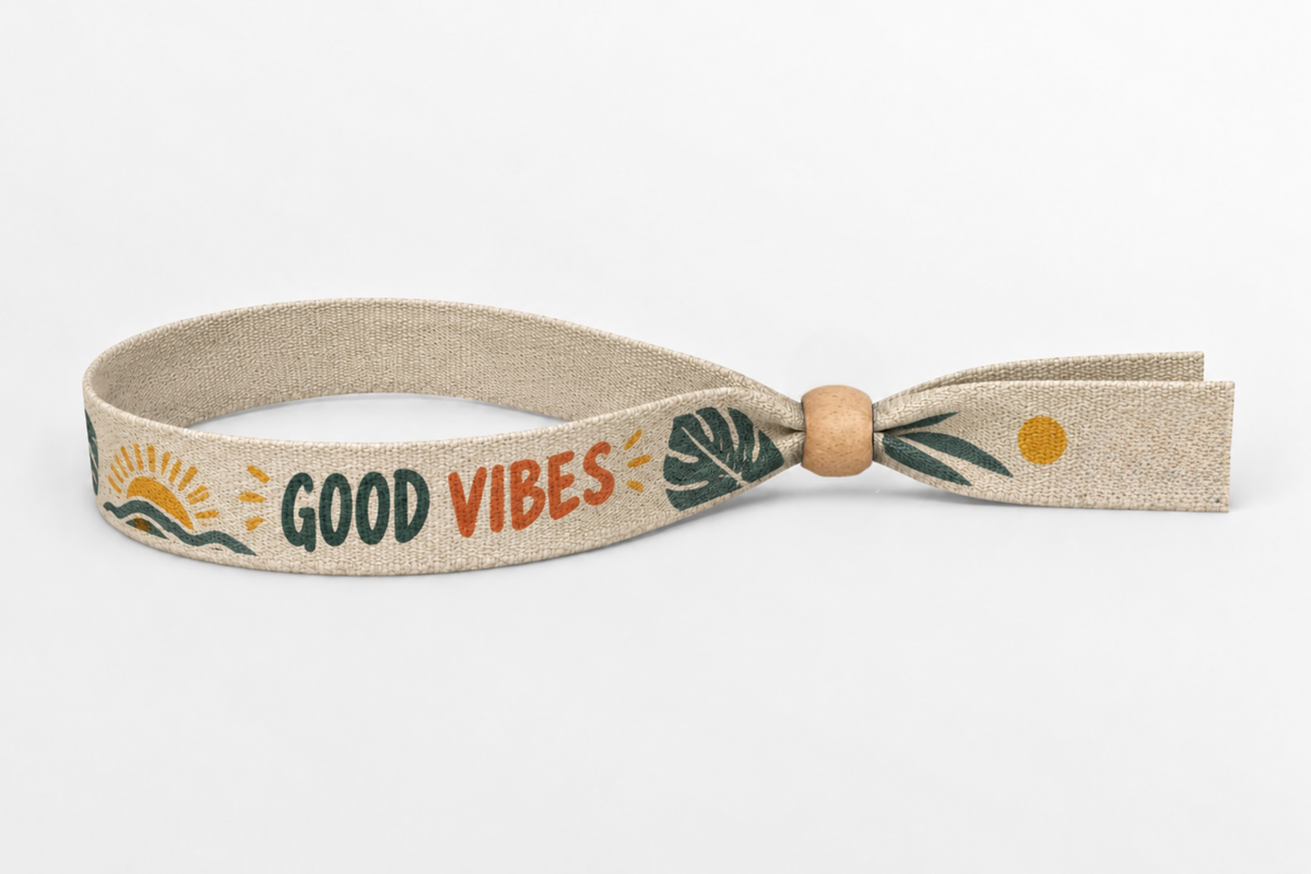 Bracelet en coton avec impression en couleur