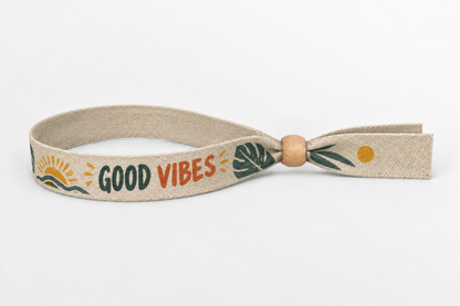 Bracelet en coton avec impression en couleur