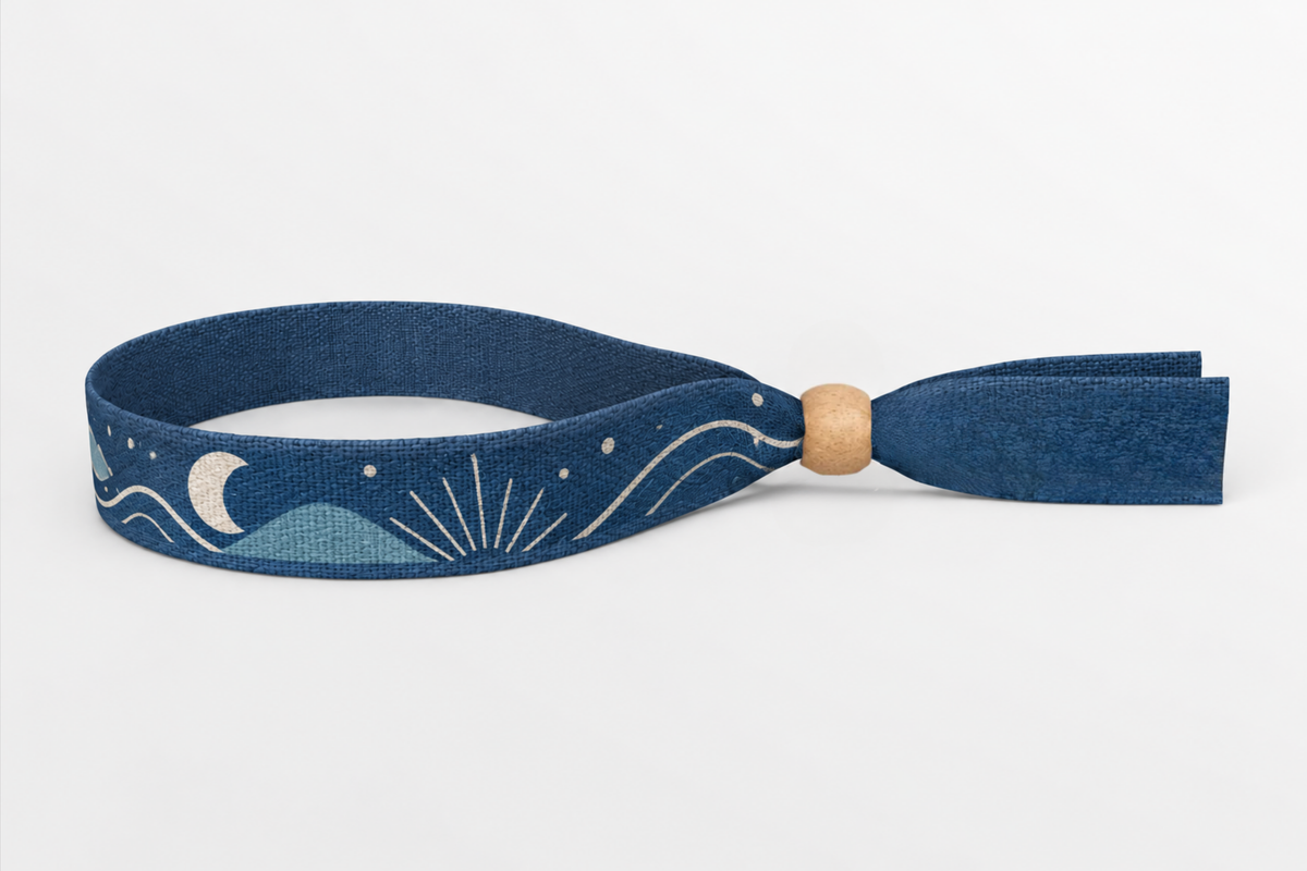 Bracelet en coton avec impression en couleur