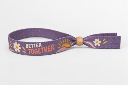 Bracelet en coton avec impression en couleur