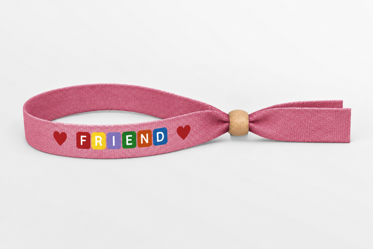 Bracelet en tissu bambou avec impression couleur