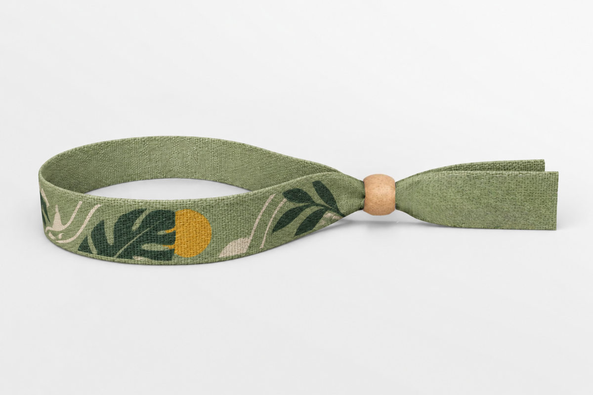 Bracelet en tissu bambou avec impression couleur