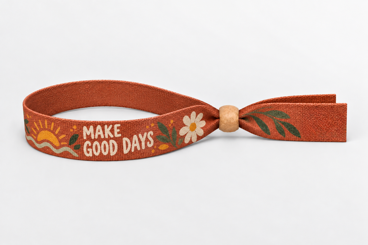 Bracelet en tissu bambou avec impression couleur