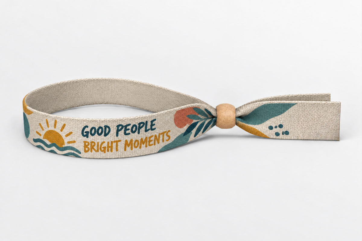 Bracelet en tissu bambou avec impression couleur