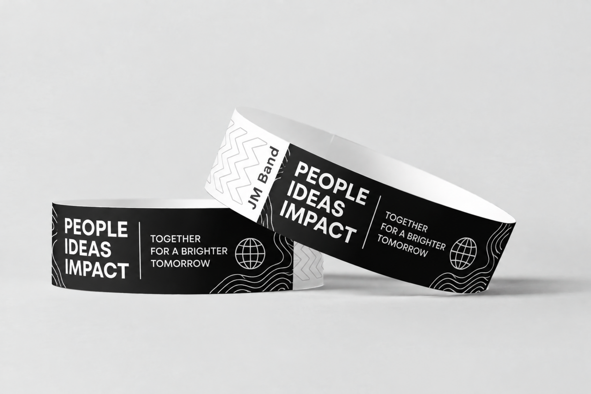 Bracelets papier avec impression blanche