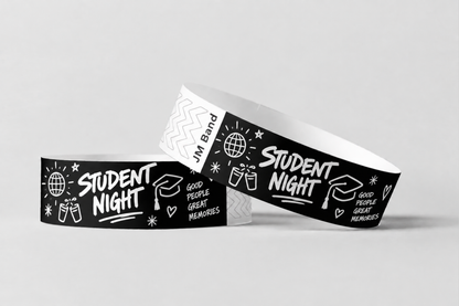 Bracelets papier avec impression blanche