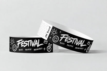 Bracelets papier avec impression blanche