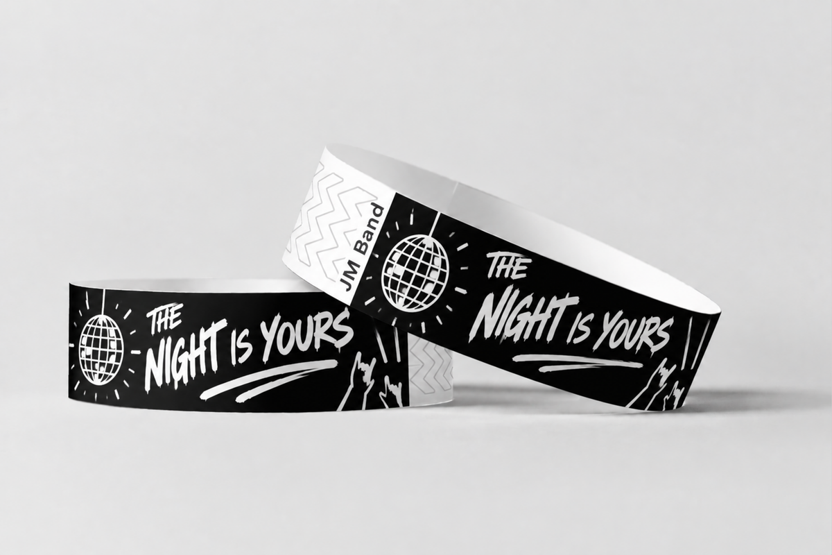 Bracelets papier avec impression blanche