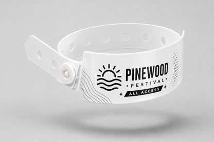 Bracelets plastique W imprimés de JM Band®. Achetez des bracelets en Blanc ici.
