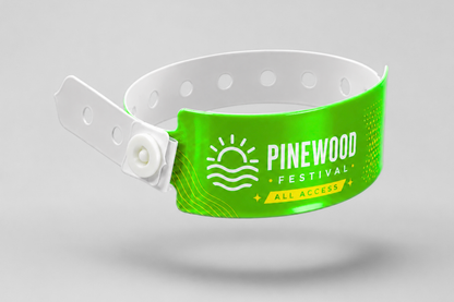 Bracelets plastique W imprimés de JM Band®. Achetez des bracelets en Néon Vert ici.
