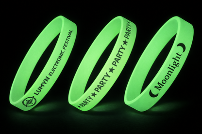 Bracelet en silicone phosphorescent avec impression JM Band®