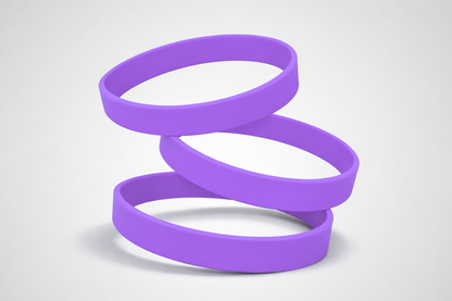 Bracelets silicone sans impression de JM Band®. Achetez des bracelets de silicone en Violet ici.