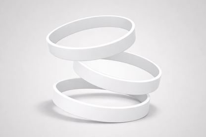 Bracelets silicone sans impression de JM Band®. Achetez des bracelets de silicone en Blanc ici.