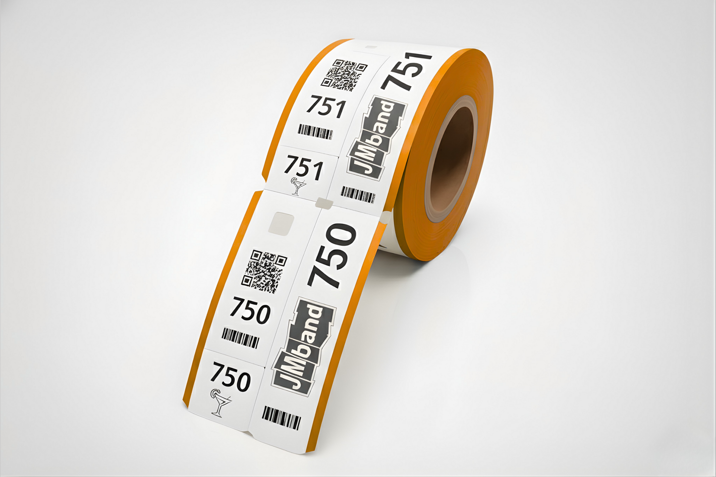 Tickets thermiques en 3 parties (1000 pièces) en rouleau