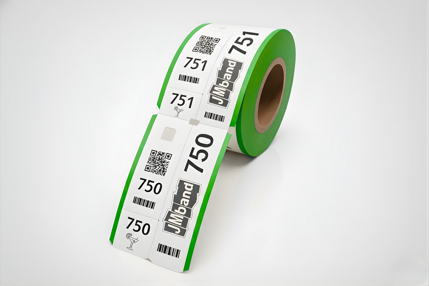 Tickets thermiques en 3 parties (1000 pièces) en rouleau