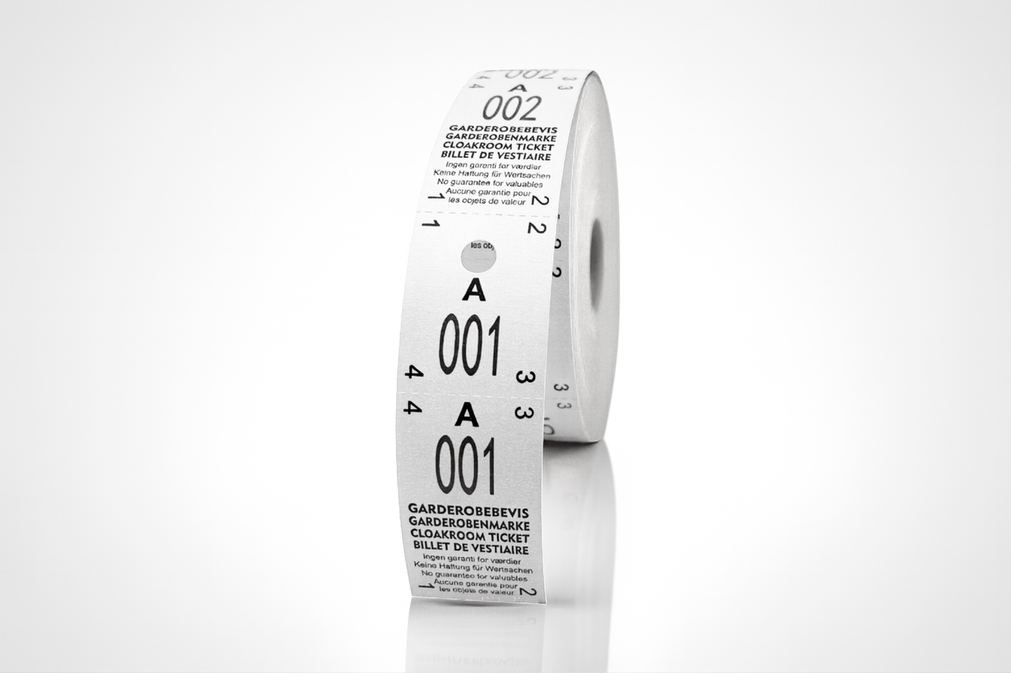 Tickets vestiaire 2-parties (500pcs)