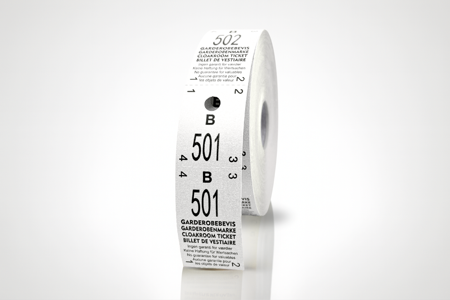 Tickets vestiaire 2-parties (500pcs)